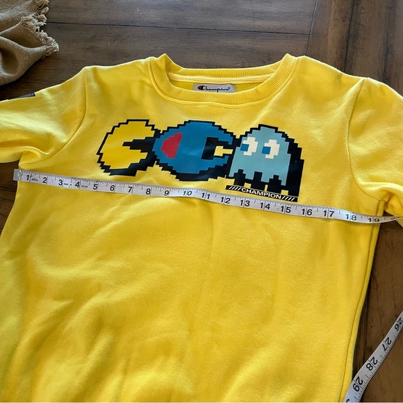 NWT Womens Medium Limited Edition Champion Yellow Pac-man XSweatshirt 80s Retro - Picture 10 of 11